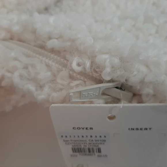 **Pottery Barn 30" Cozy Teddy PillowCover Ivory